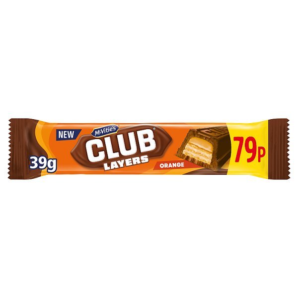 McVitie's Club Layers Orange 39g (24 x 39.5g) - Honesty Sales