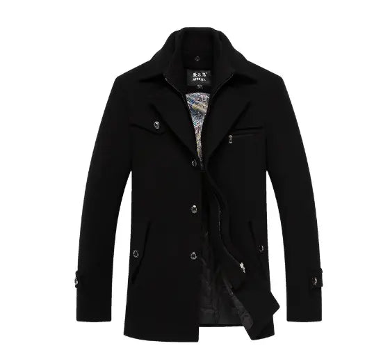 Men Coat Long Casual Fashion Thickening - Honesty Sales