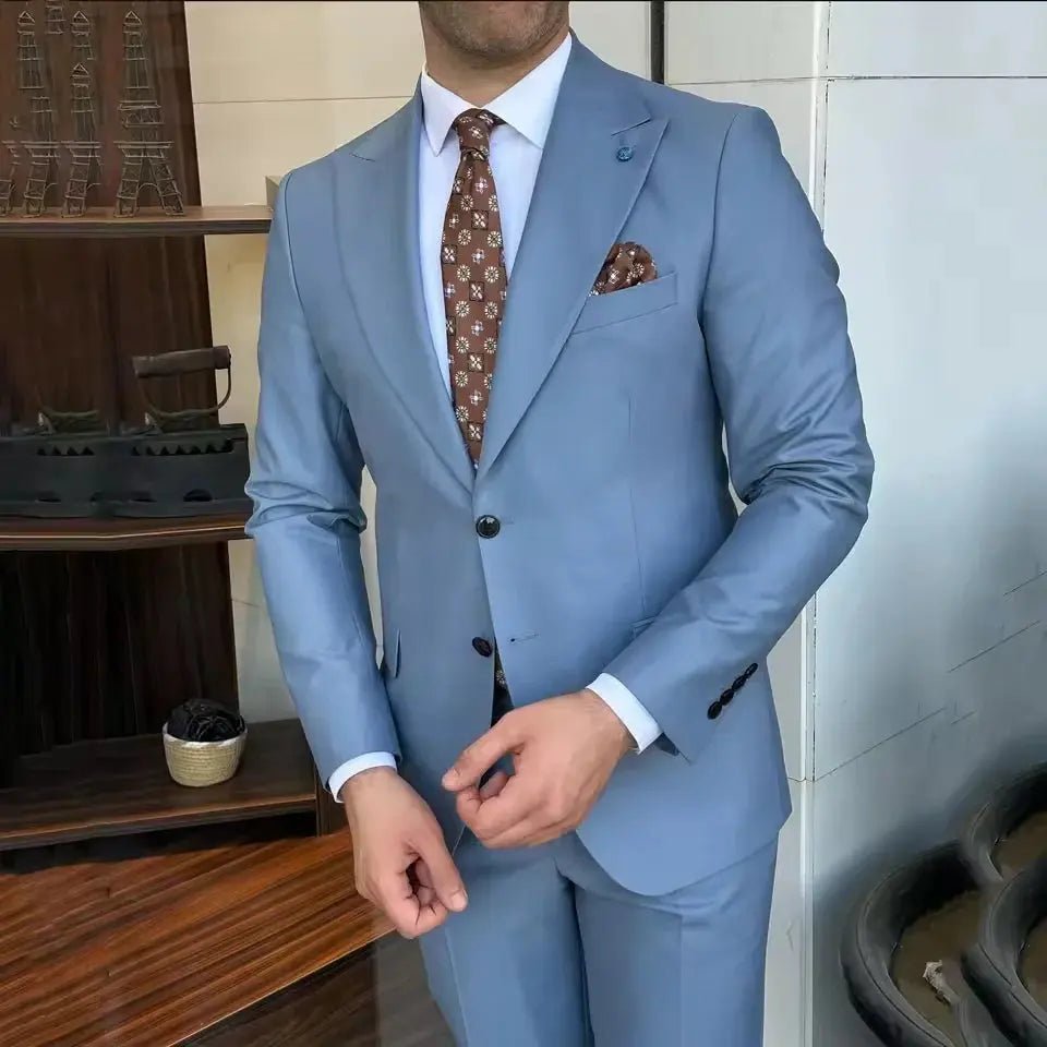 Men’s 2 - Piece Formal Suit – Round Neck Jacket & Trousers - Honesty Sales