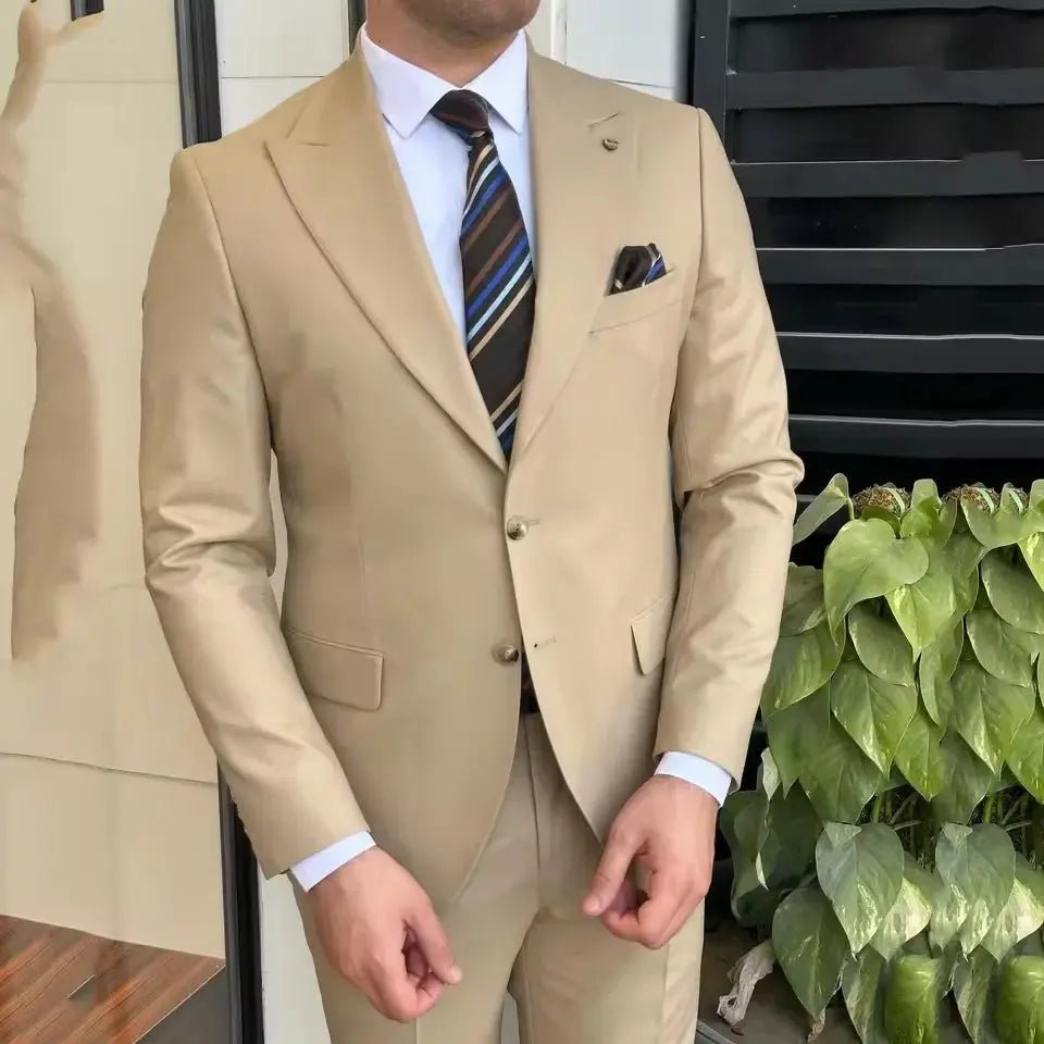 Men’s 2 - Piece Formal Suit – Round Neck Jacket & Trousers - Honesty Sales