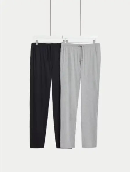 Mens 2pk Pure Cotton Pyjama Bottoms - Honesty Sales