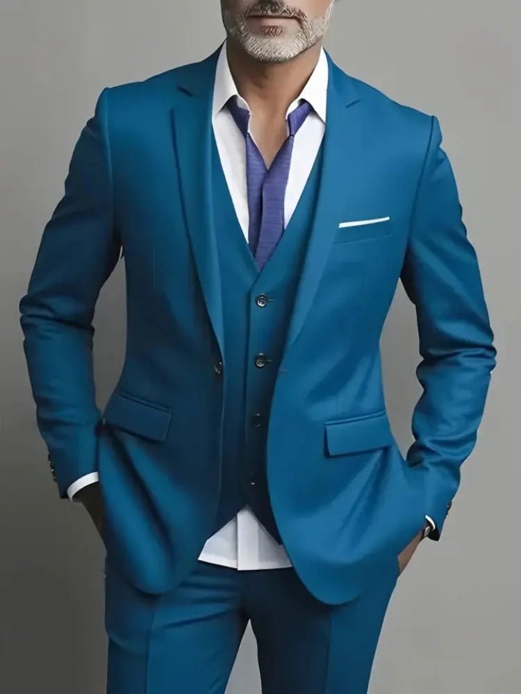 Men’s 3 - Piece Business Casual Suit – Blazer, Vest & Dress Pants, Slim Fit, Big & Tall (US Size) - Honesty Sales