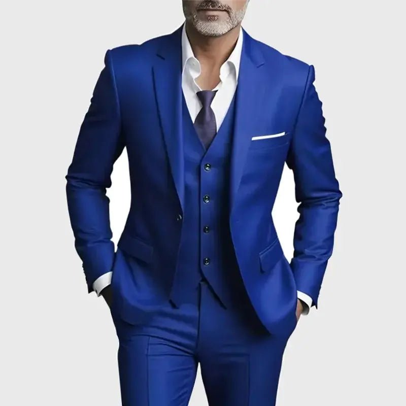 Men’s 3 - Piece Business Casual Suit – Blazer, Vest & Dress Pants, Slim Fit, Big & Tall (US Size) - Honesty Sales
