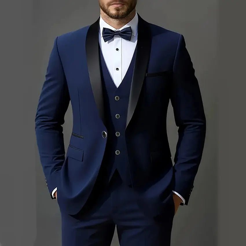 Men’s 3 - Piece Suit Set – Jacket, Vest & Trousers for Formal Events - Honesty Sales