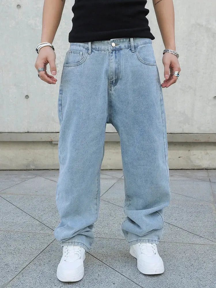 Men's Baggy Oversized Jeans – Y2K Wide - Leg Streetwear Denim - Honesty Sales