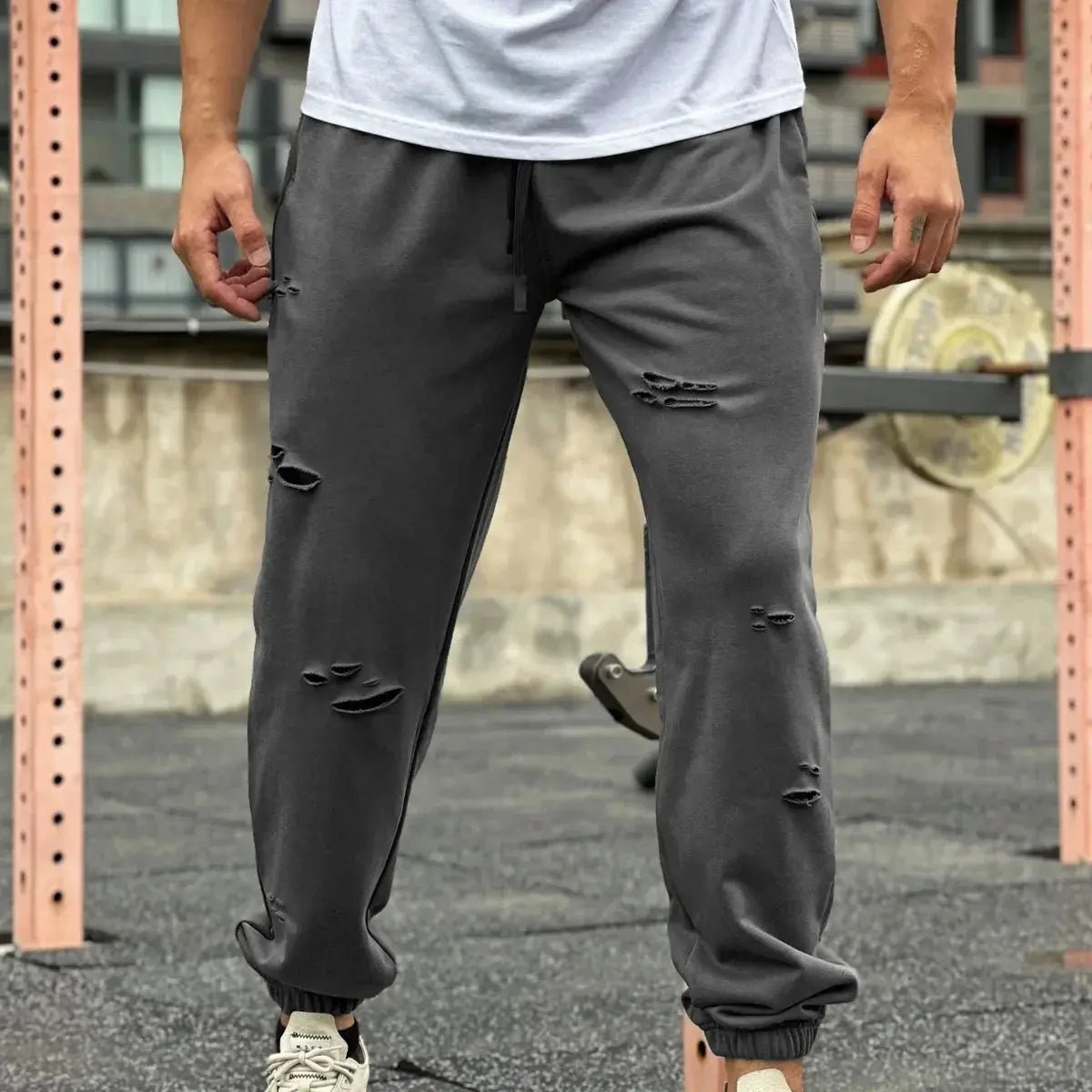 Men’s Baggy Patchwork Jeans – Vintage Distressed Straight Loose Pants - Honesty Sales