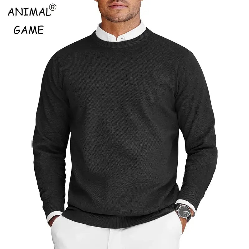 Men’s Crew Neck Knit Sweater – Lightweight Oversized Pullover - Honesty Sales