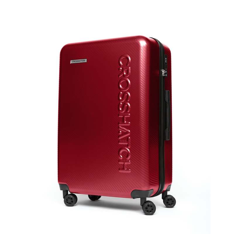 Mens Escapade Embossed Suitcase 3Pk Dark Red - Honesty Sales