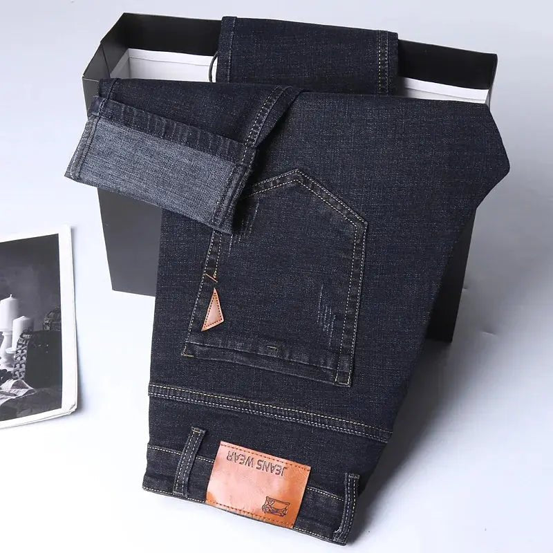 Men's Fashion Straight Jeans – Stretch Slim Fit Business Denim - Honesty Sales