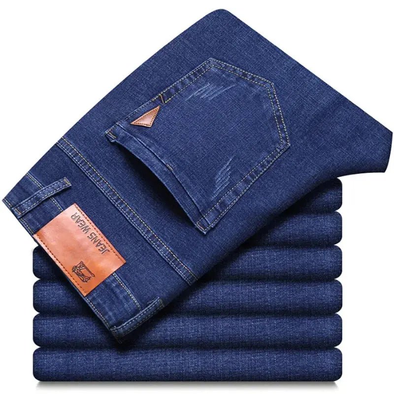 Men's Fashion Straight Jeans – Stretch Slim Fit Business Denim - Honesty Sales