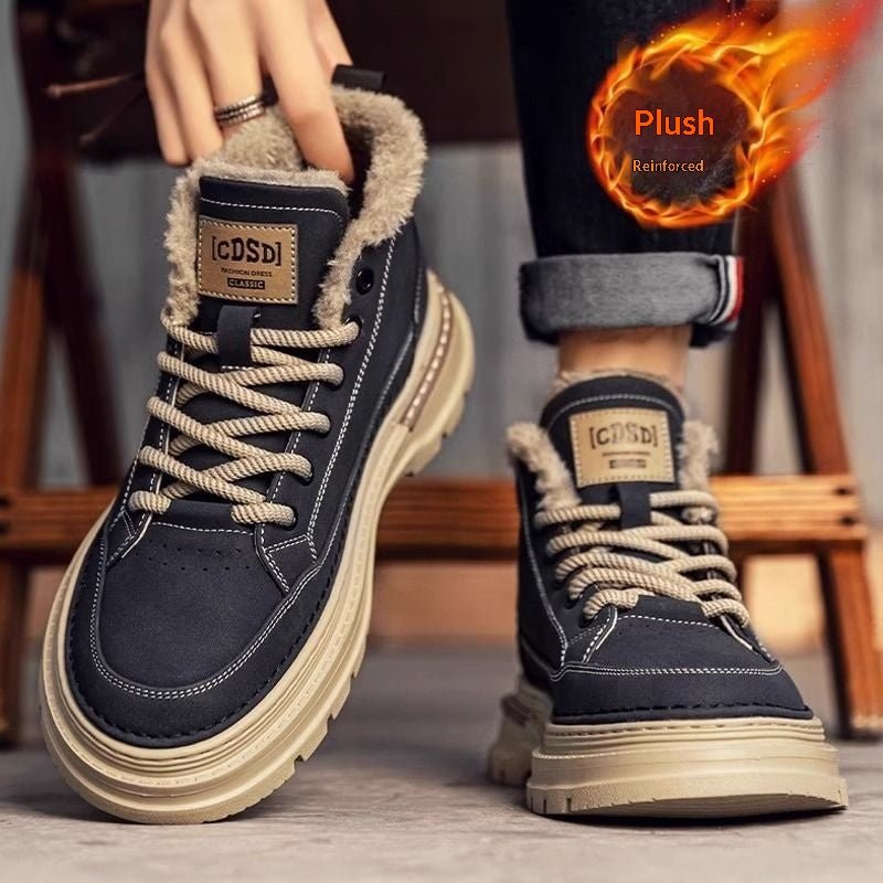 Men's Fleece - lined Thick Warm Outdoor Snow Boots - Honesty Sales