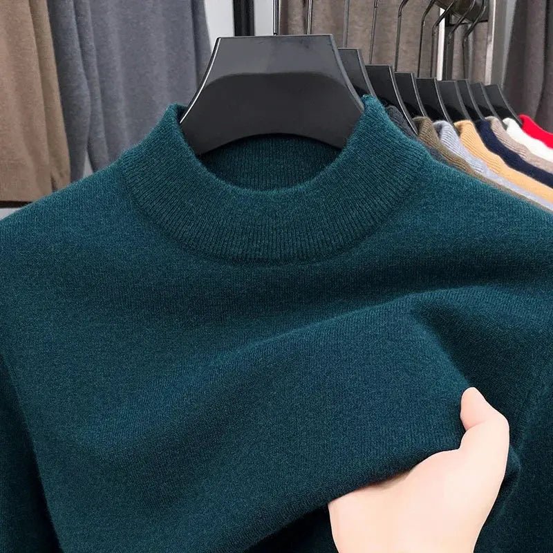 Men’s Half Turtleneck Sweater – Autumn/Winter Mock Neck Pullover - Honesty Sales