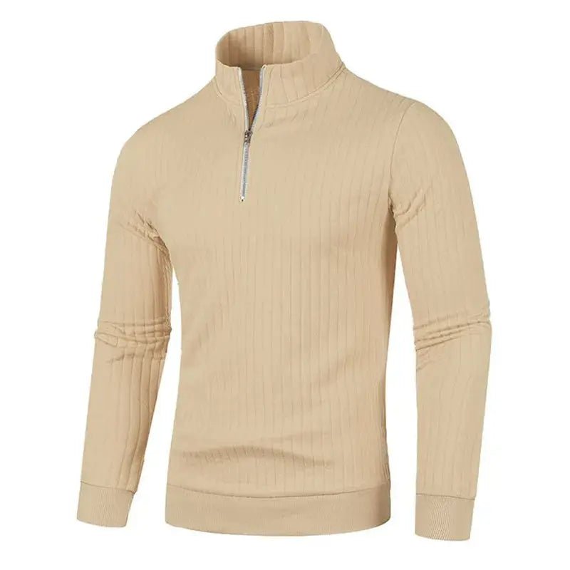 Men’s Half - Zip Cotton Sweater – Autumn/Winter Slim Fit Knit Pullover - Honesty Sales