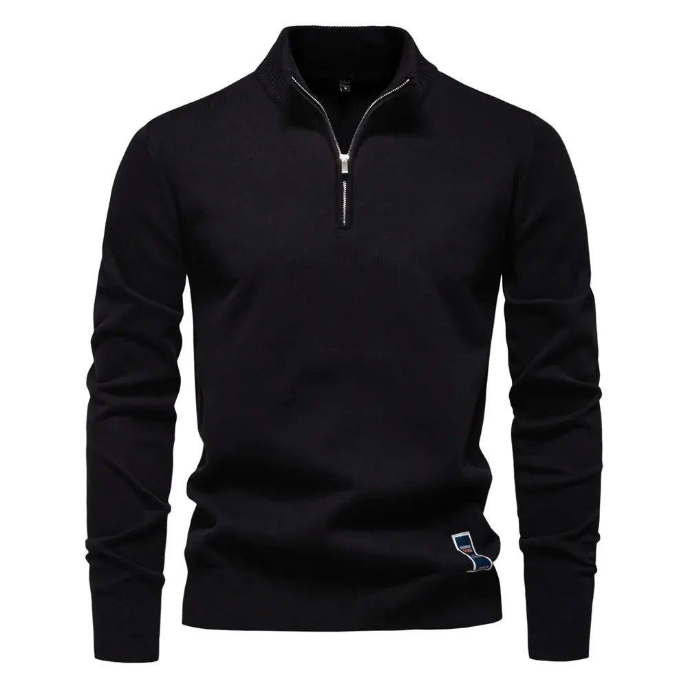 Men’s Half - Zip Knit Sweater – Autumn/Winter Slim Fit Pullover - Honesty Sales