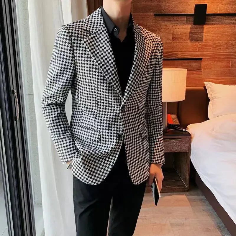 Men’s Houndstooth 2 - Piece Suit – Custom Blazer & Trousers Set - Honesty Sales