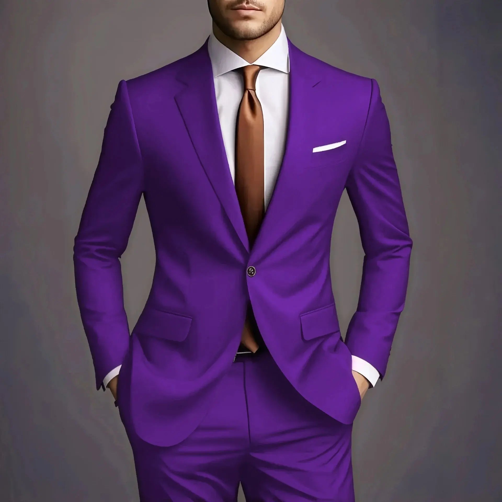 Men’s Luxury 2 - Piece Suit – Slim Fit Korean Style Wedding Set - Honesty Sales