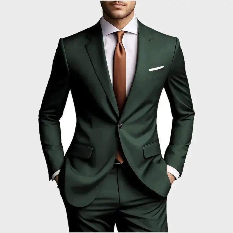 Men’s Luxury 2 - Piece Suit – Slim Fit Korean Style Wedding Set - Honesty Sales