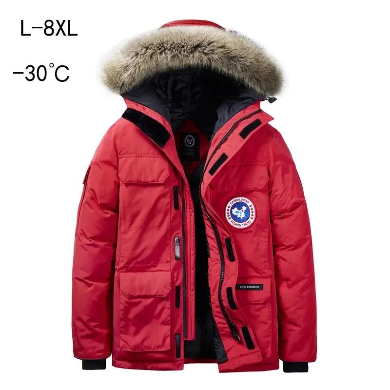 Men’s Plus Size Winter Parka – Thick Velvet Lined, Windproof & Waterproof - Honesty Sales