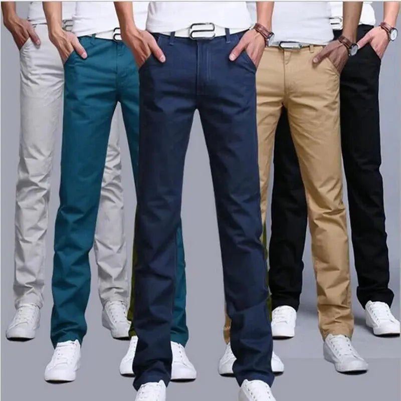 Men's Slim Fit Cotton Chinos - Honesty Sales