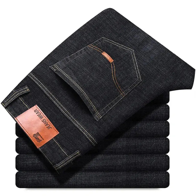 Men's Soft Business Denim Trousers – Light Luxury Stretch Slim Fit - Honesty Sales