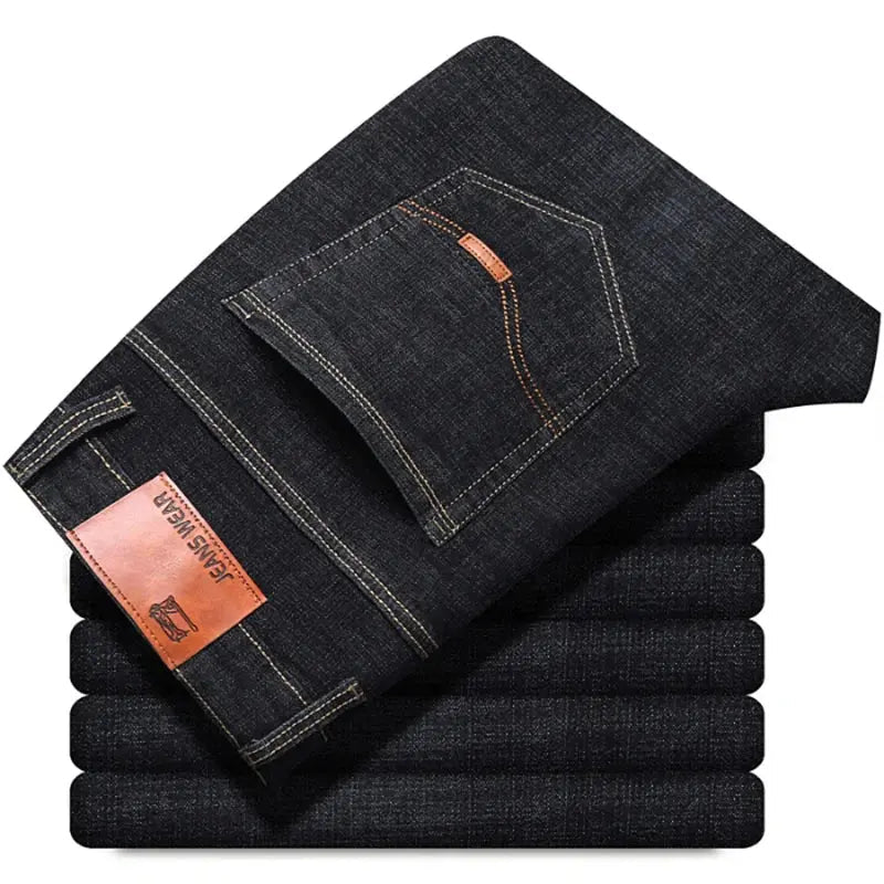 Men's Soft Business Denim Trousers – Light Luxury Stretch Slim Fit - Honesty Sales