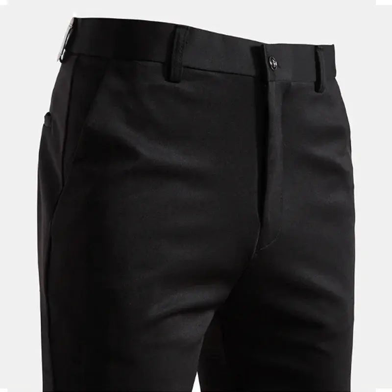 Men’s Summer Suit Pants – Thin Elastic Straight Leg Business Trousers (Sizes 29–42) - Honesty Sales