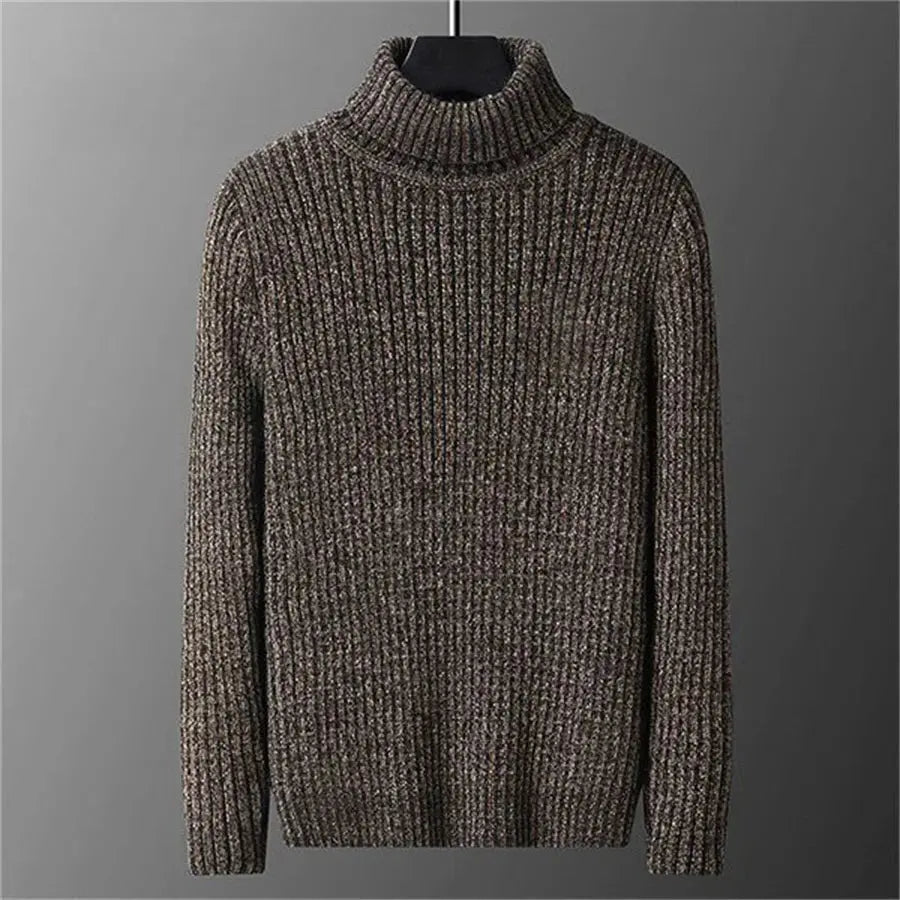 Men’s Thick Knit Turtleneck Sweater – Winter Slim Fit Pullover - Honesty Sales