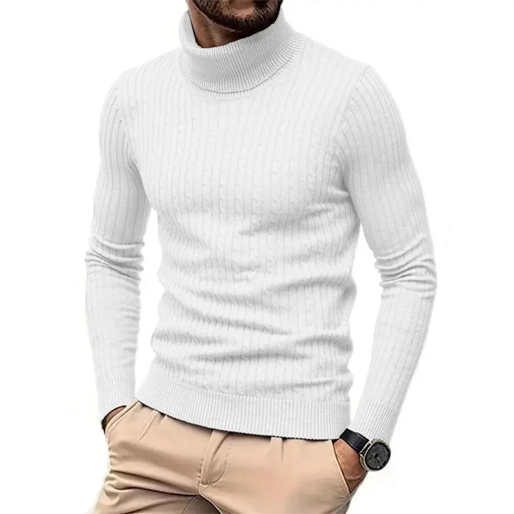 Men’s Turtleneck Sweater – Autumn/Winter Slim Fit Knitted Pullover - Honesty Sales