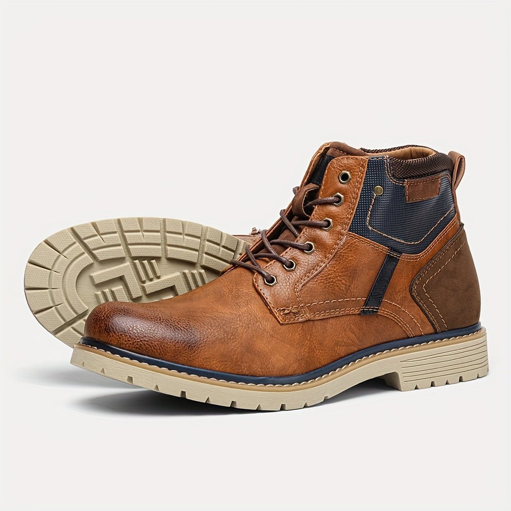 Men'S Vintage Boots with a PU Upper, Rubber Sole, And Inner Zipper. - Honesty Sales