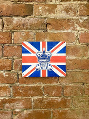 Metal Advertising Wall Sign - Grunge British With Crown - Honesty Sales