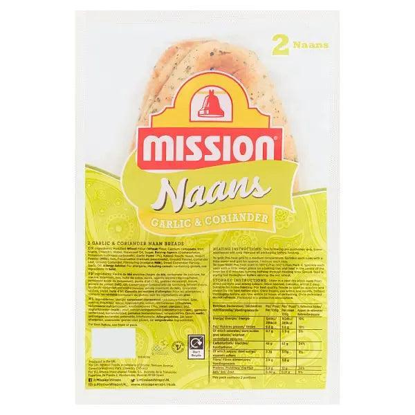 Mission 2 Garlic & Coriander Naan Breads (Case of 6) - Honesty Sales