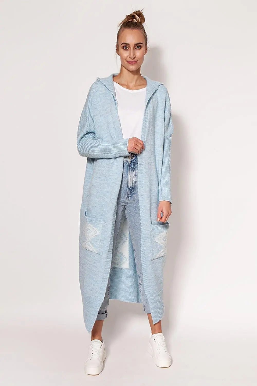MKM Soft sweater coatwith long sleeves, hood, and pockets - Honesty Sales