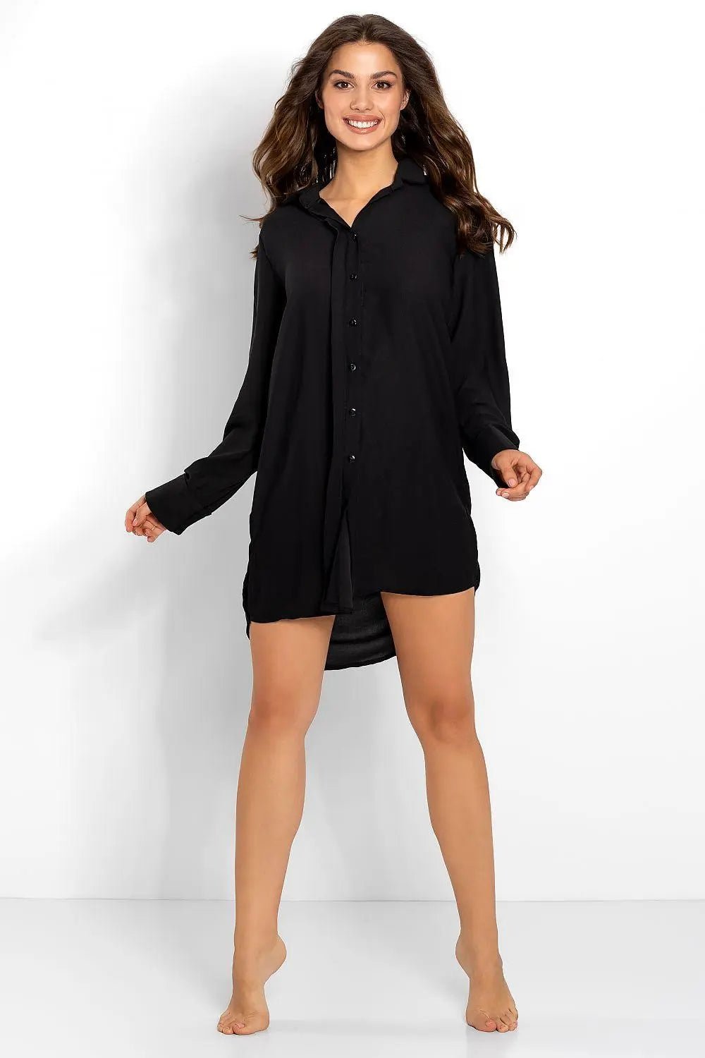 Momenti Per Me button closure long sleeve nightgown - Honesty Sales