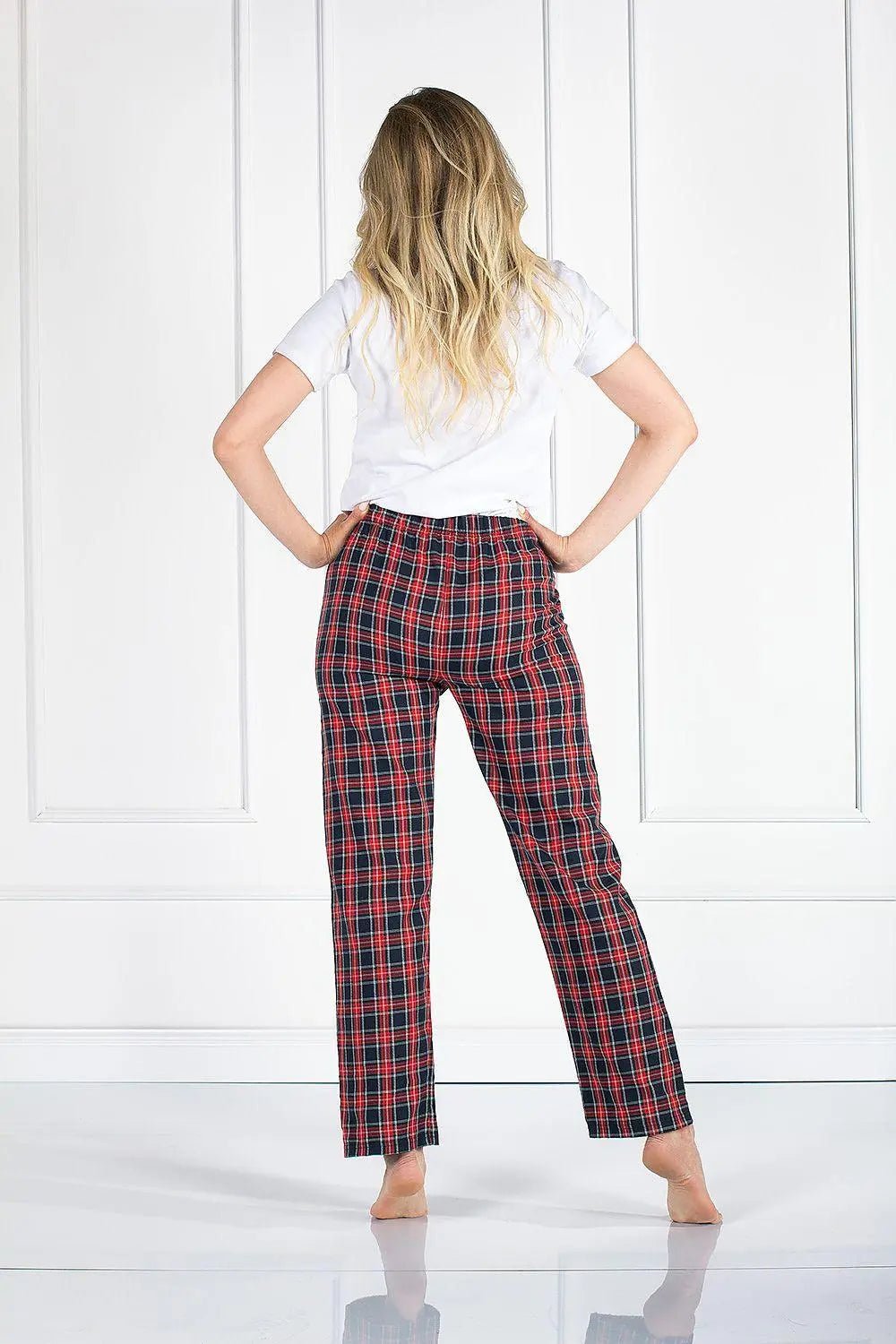 Momenti Per Me colorful checkered pattern blouse and shorts womens pajamas - Honesty Sales