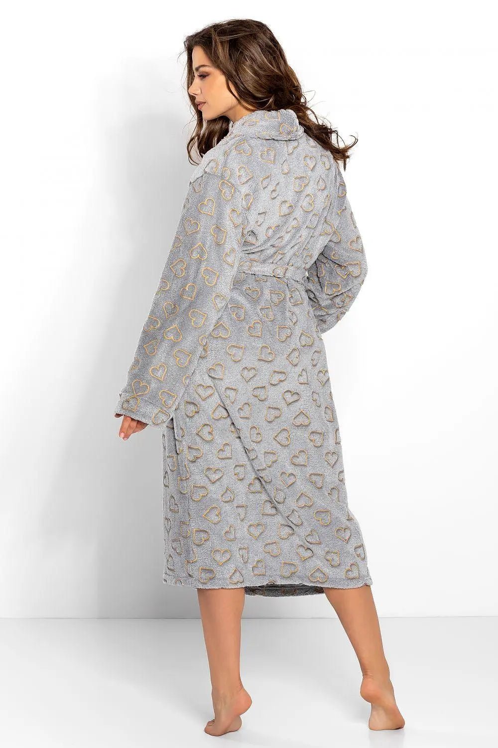 Momenti Per Me gray color womens bathrobe - Honesty Sales