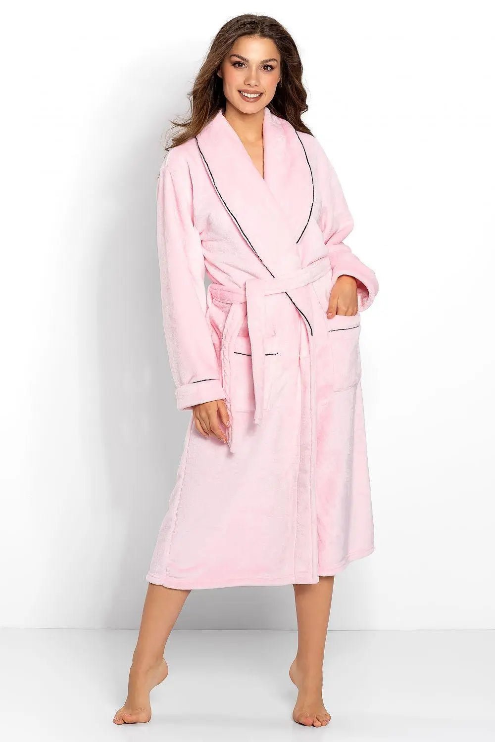 Momenti Per Me touch fabric - long sleeves womens bathrobe - Honesty Sales