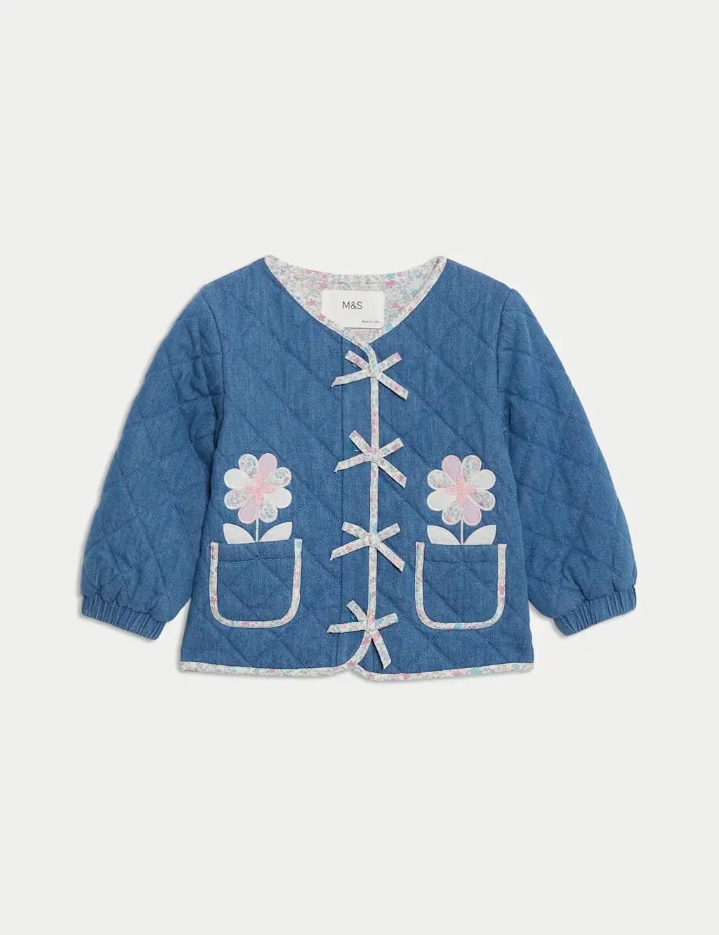 M&S Cotton Rich Denim Quilted Jacket (0 - 3 Yrs) - Honesty Sales
