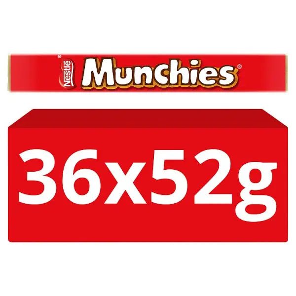 Munchies Milk Chocolate & Caramel Tube 52g (Case of 36) - Honesty Sales