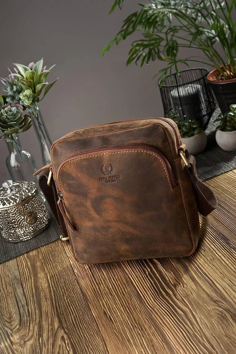 Natural leather bag model 191536 Galanter - Honesty Sales