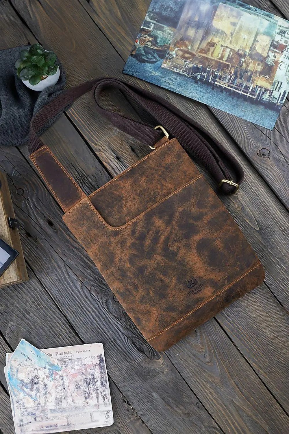 Natural leather bag model 191539 Galanter - Honesty Sales