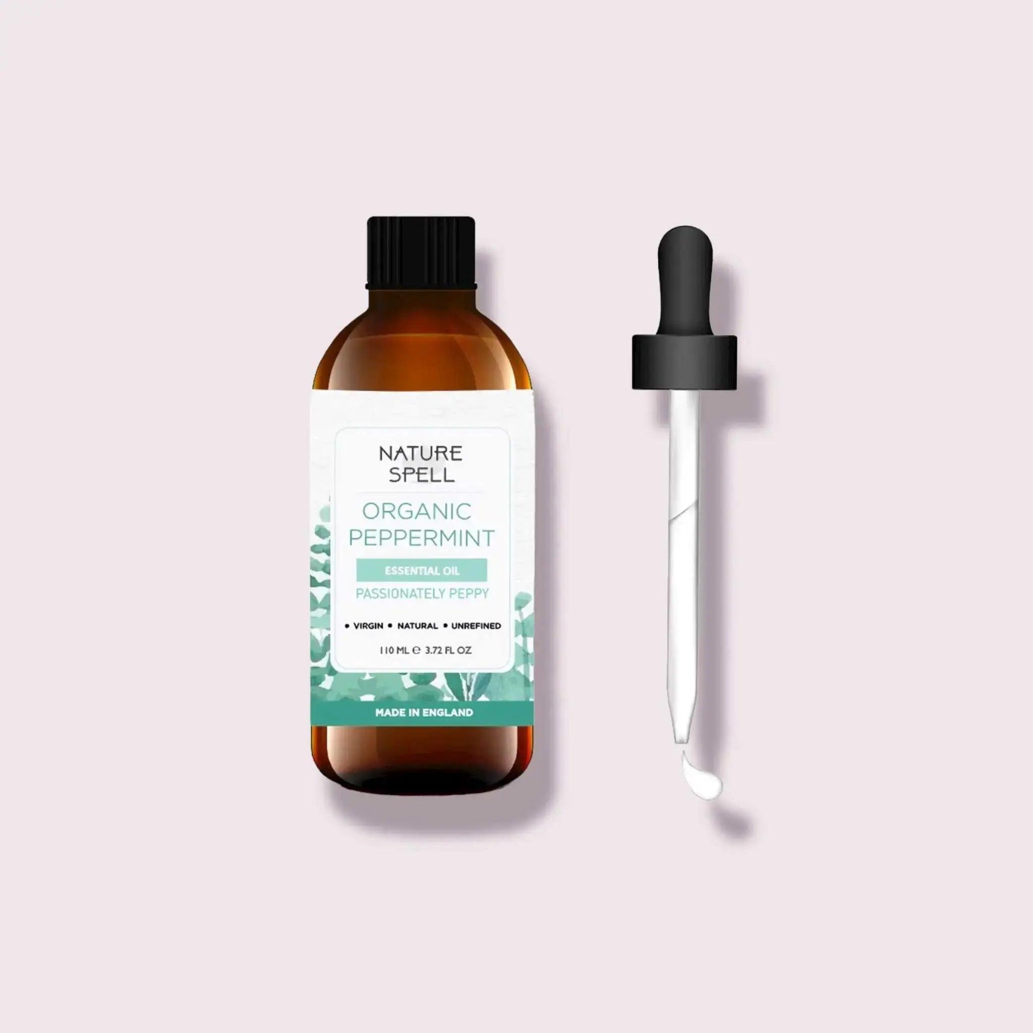 Nature Spell Organic Peppermint Essential Oil With Dropper - 110Ml - Honesty Sales