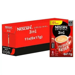 Nescafe Original 3in1 Instant Coffee, 6 Sachets x 17g - Honesty Sales