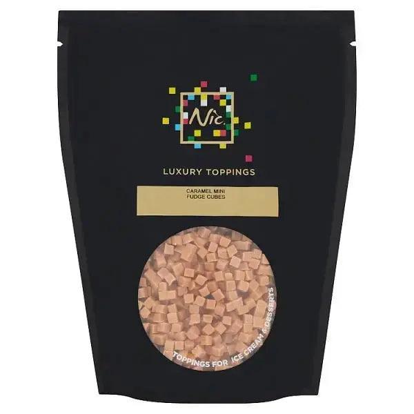 Nic Luxury Toppings Caramel Mini Fudge Cubes 1kg - Honesty Sales