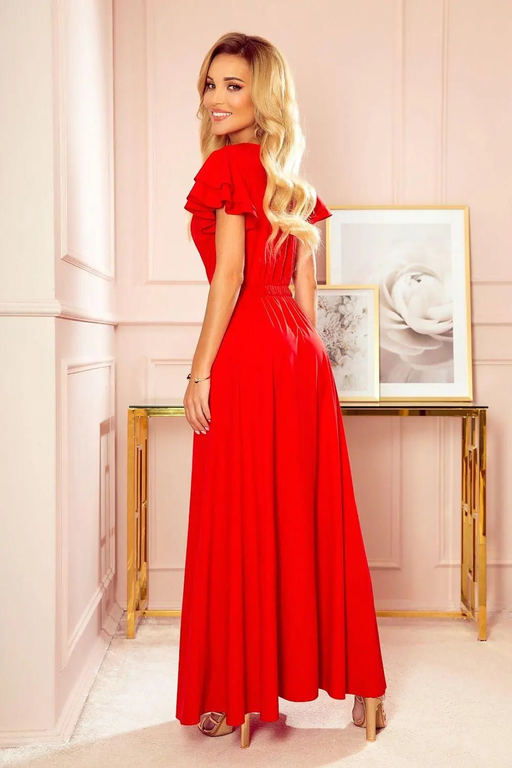 Numoco maroon color cocktail dress - Honesty Sales