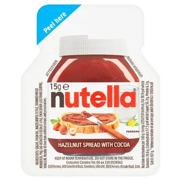 nutella Hazelnut Spread with Cocoa 15g (Case of 120) - Honesty Sales