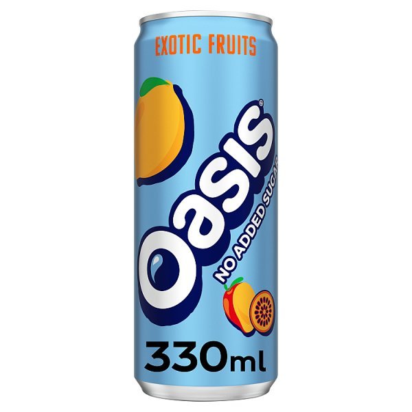 Oasis Exotic Fruits No Added Sugar 330ml (24 x 330ml) - Honesty Sales