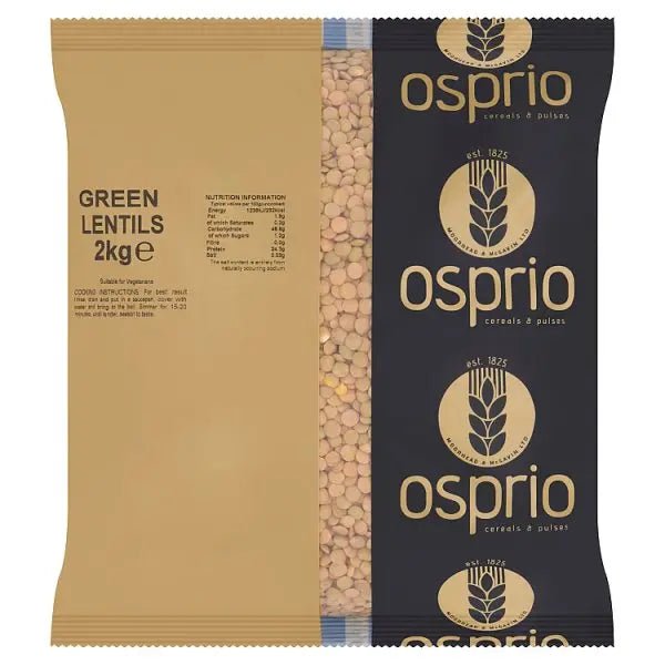 Osprio Green Lentils 2kg - Honesty Sales