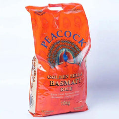 Peacock Golden Sella Basmati Rice 10kg - Honesty Sales