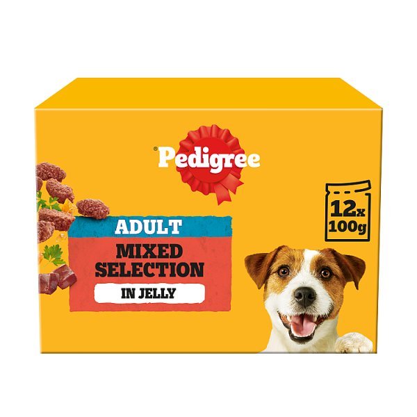 PEDIGREE® Adult Wet Dog Food Mixed Selection in Jelly 12 x 100g Pouch (Case of 4) - Honesty Sales