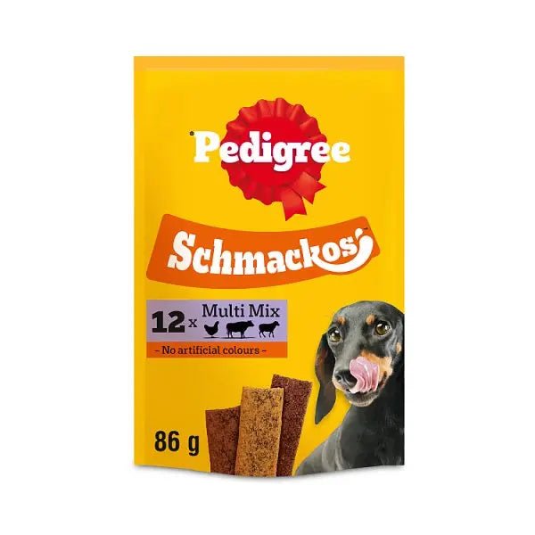 PEDIGREE SCHMACKOS Multi Mix Dog Treats Beef Poultry Lamb 12 Sticks (Case of 18) - Honesty Sales